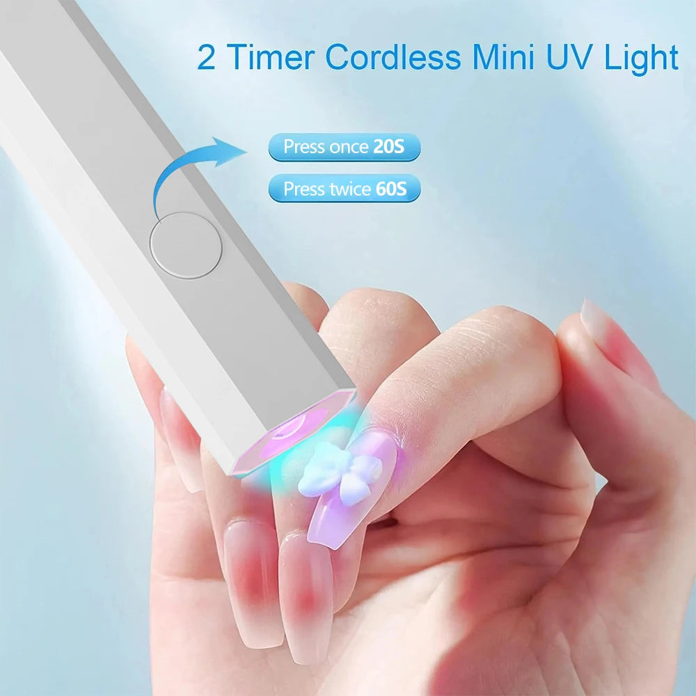 YIKOOLIN Mini UV Light Cure Nails Lamp for Gel Nails LED Nail Lamp for Gel Polish Manicure USB Nail Dryer for Fast Curing
