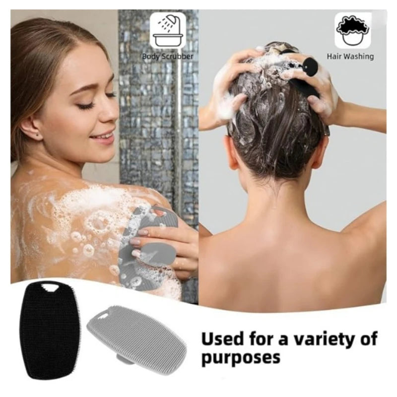 Soft Silicone Exfoliating Brush Cleanser Manual Body Cleansing Scrubber Shower Gentle Massage Bath Brush For Men