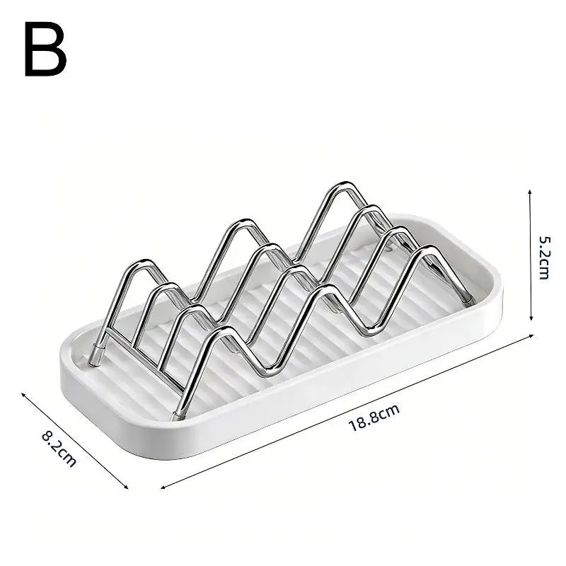 ✔Stainless Steel Wave Soap Dish Holder,Self Draining Soap Bar Rack with Drip Tray for Bathroom