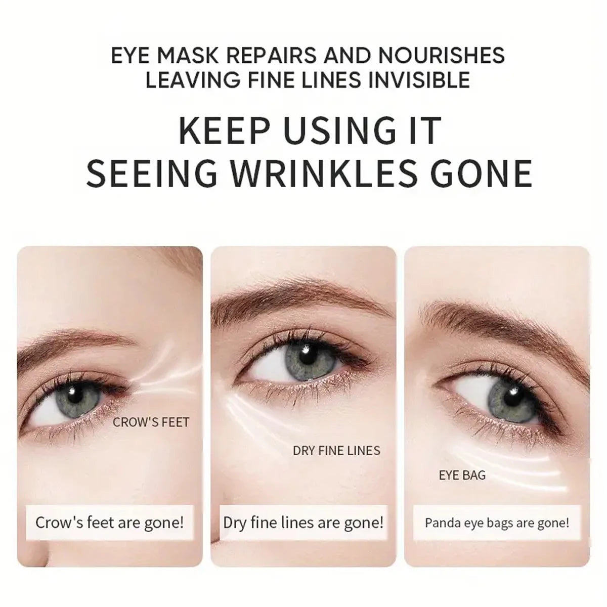 Aloe Vera Collagen Soothing Eye Mask, 60 Pieces - Unisex, Suitable for All Skin Types, Sulfur-Free Acidity, Moisturizing Eye Patch Containing Glycerin