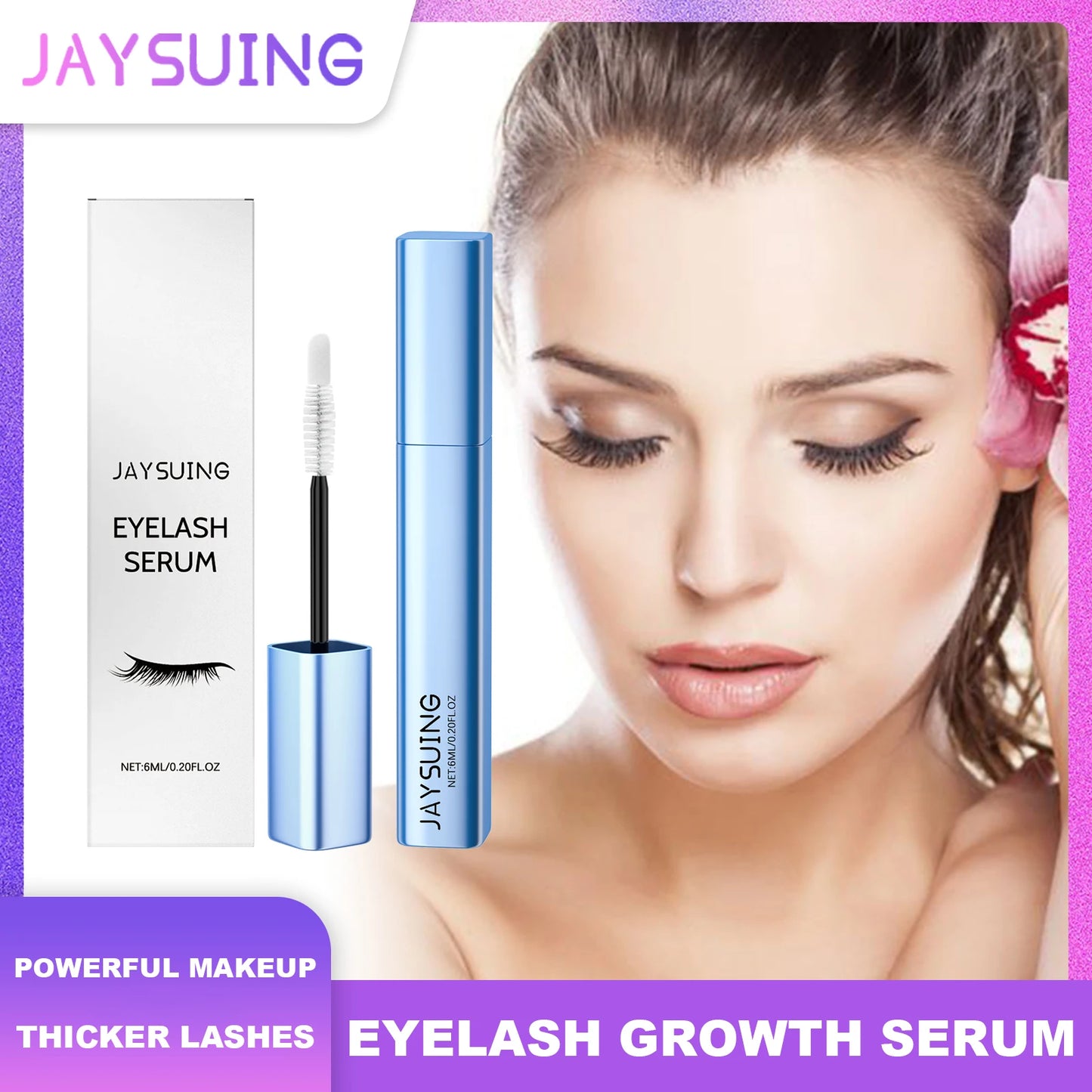 Jaysuing Eyelash Growth Serum Lengthening Lash Powerful Makeup Thicker Lashes Natural Curling Lash Lifting Care Products Beauty