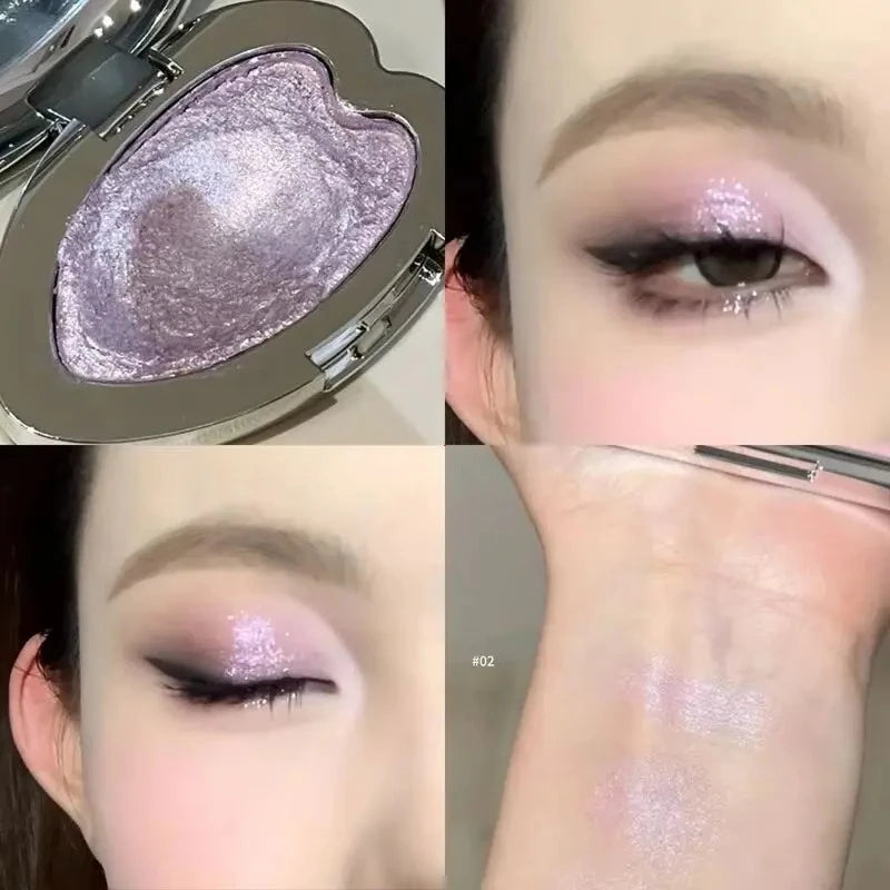 Smoked Green Eyeshadow Metallic Pearlescent Glitter Eye Shadow Chameleon Plate Diamond Brightening Highlight Eye Makeup Cosmetic