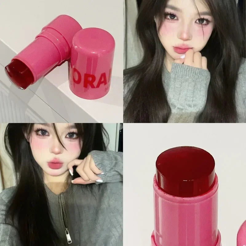 Fruit Jelly Blush Stick Strawberry Rose Tint Cheek Color Brighten Lips and Cheeks Rouge Lasting Waterproof Makeup Blusher Sticks