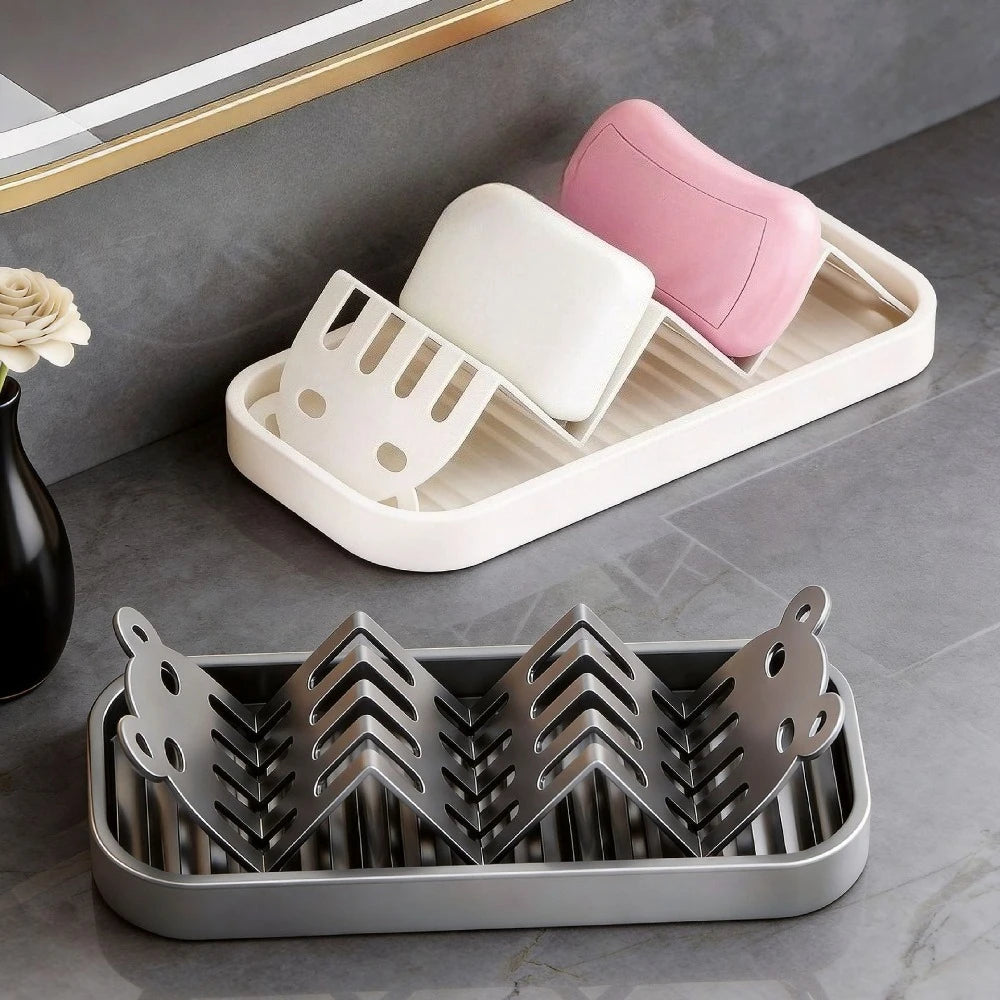 W Shape Soap Holder Creative Bathroom Soap Storage Rack Steel Soap Dish Holder Home Organizer Kitchen Bathroom Accessories 1PC