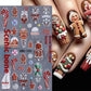 1Pcs 5D Gingerbread Man Snowflake Nail Stickers Christmas Pine Tree Cake Self-Adhesive Nail Decal Winter DIY Manicure Supplies