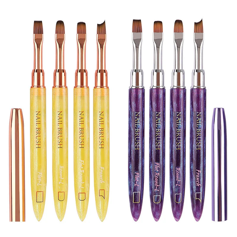 1PC Gel Brush Oval & Flat UV Gel Nail Art Brush Professional Design Brushes Salon Home DIY Manicure