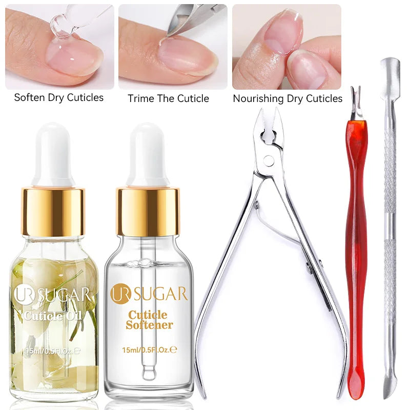 UR SUGAR 15ml GEL Cuticle Remover Gentle Nail Cuticle Oil Softener Liquid Nail Art Treatment Manicure Repair Care Tools Kit