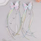 2Pc Childrens Rainbow Butterfly Sequin Hair Clip,pearl Ribbon,tassel Hair Clip,girl Braided Hair Accessory,performance Accessory