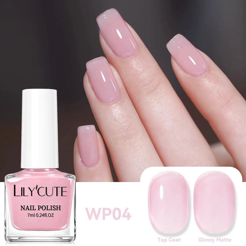 LILYCUTE 7ml Dark Red Nail Polish Water-based Colorful Glitter Sequins Air Dry No Need Cure Nail Art Supplies Gorgeous Color
