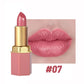 6 Colors Gold Bar Tube Lipstick Matte Texture Pearlescent Glitter Velvet Lipstick Valentine's Day Gift 1PCS