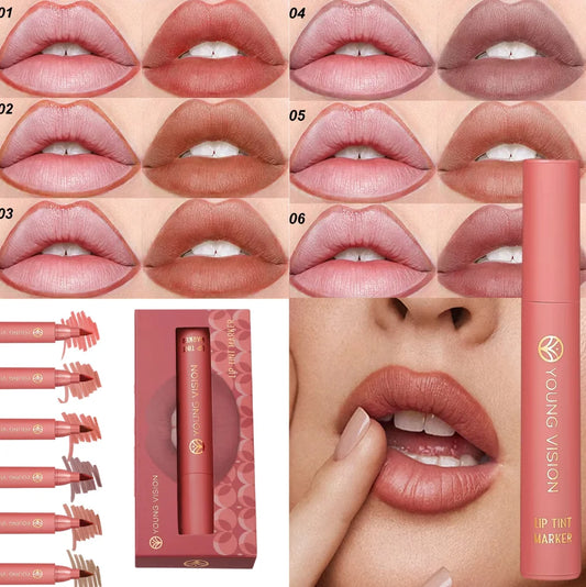 3pcs/ set Lip Tint Marker Liquid lipstick Nude Matte Shades, Lip Liner and Stick 2-in-1, Durable waterproof  Christmas gift