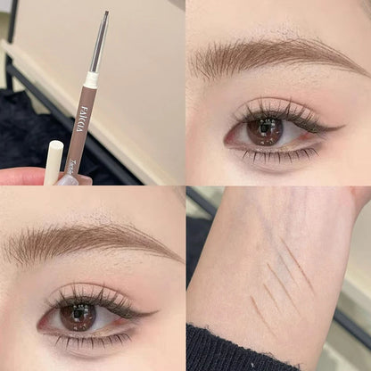 Waterproof Ultra Fine Eyebrow Pencil Double-Ended Eyebrow Pen Sweat-proof Long Lasting Professional Natural Black Eyebrow Makeup