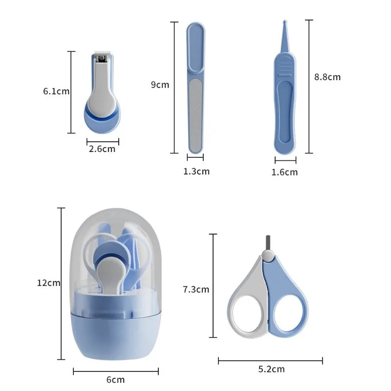 Newborn Baby Nail Scissor Baby Nail Care Tool Kid Safe Portable Nail Clipper Trimmer Tweezer with Box Children Manicure Kit