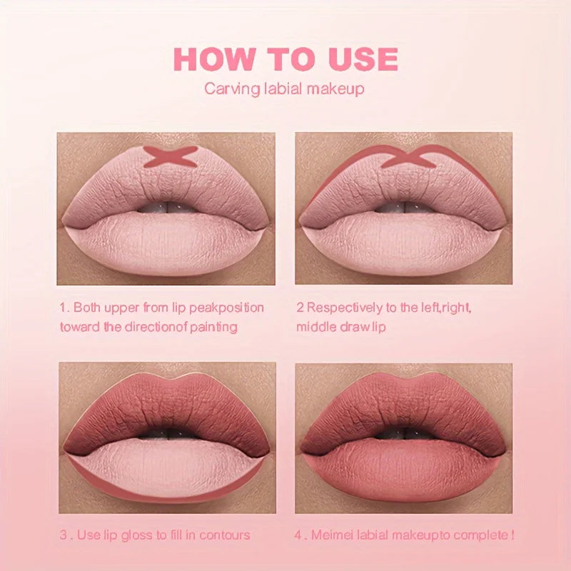 12 Colors/box Matte Lip Liner Pencil Set Waterproof Long Lasting Nude Red Lip Contour Pencil Sexy Rose Pink Lipstick Tint Makeup