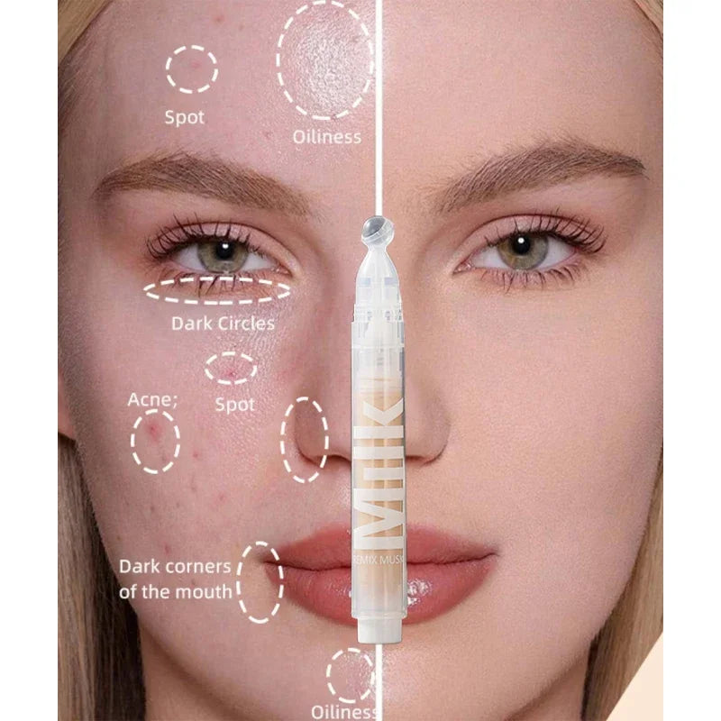 Milk Liquid Concealer,Full Coverage Base Makeup Contour Brightening,Dark Circles Corrector, Foundation Bb Cream,Cover Acne Pores
