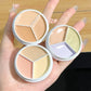 3 Color Concealer Waterproof Long Lasting Foundation Palette Full Coverage Dark Eye Circles Acne Marks Pores Brighten Skin Tone