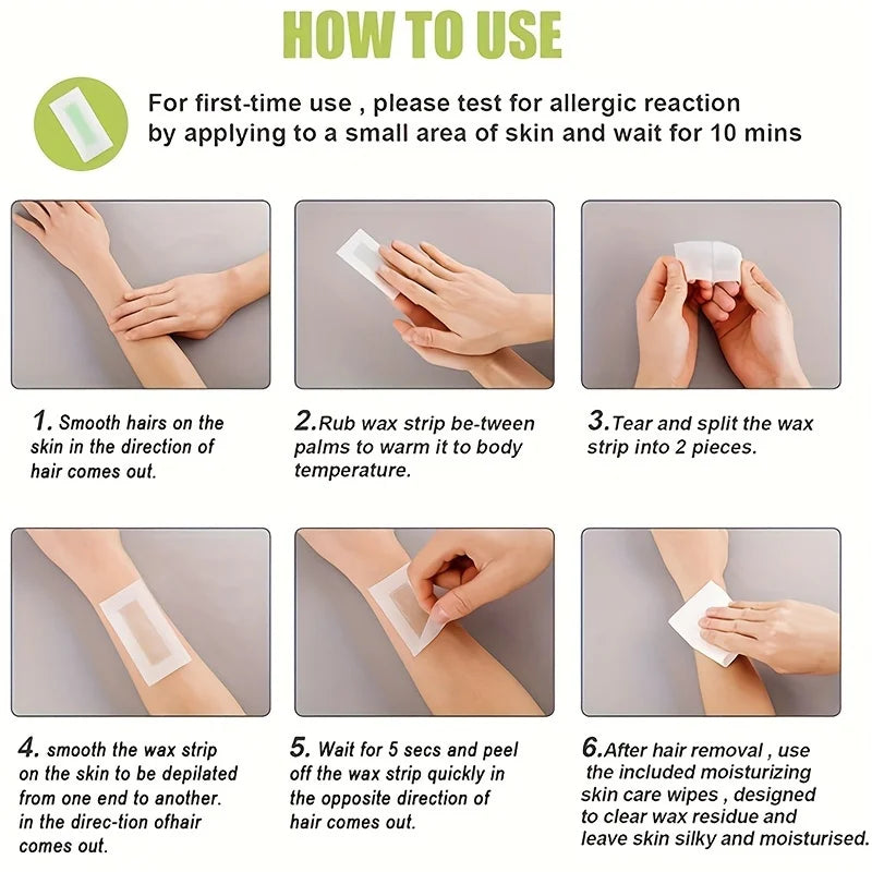 Professional Warning Tapes For Summer Hair Removal, Double Face Cold Warning Paper For Legs, Body, Face,6 Sticks, 10/20 Sticks