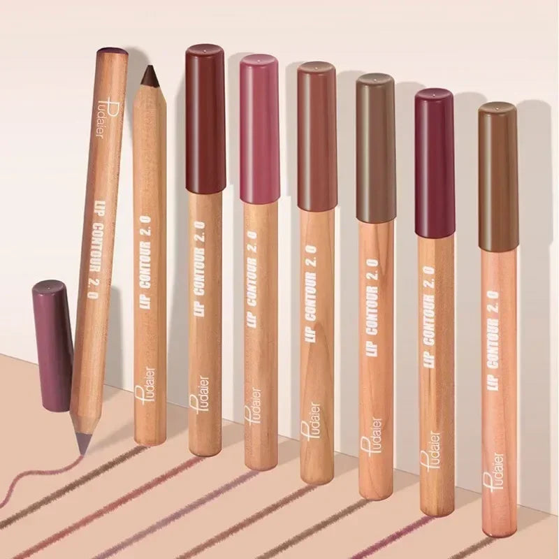 Nude Matte Lipstick Pencil 8 Colors Nude Matte Lipstick Pencil Velvet Contour Lip Liner High Pigmented Lip Liner Lip Makeup Tool