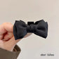 2Pcs Black Bow Small Hair Claw Women Girl Hair Grab Clip Side Clip Forehead Bangs Hair Styling Clip Sweet Headdress