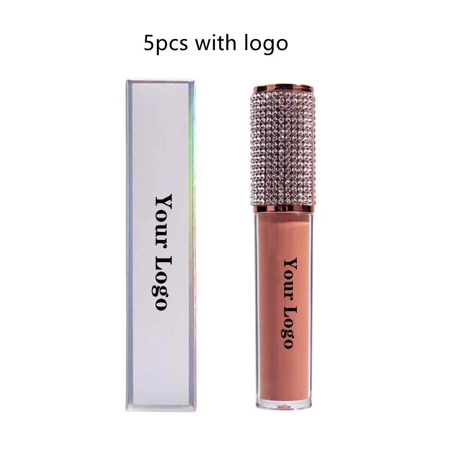 Private Label Diamond Lipgloss Wholesale Clear Shiny Glitter Glossy Makeup Lip Gloss Custom Liquid Lipstick Bulk Products