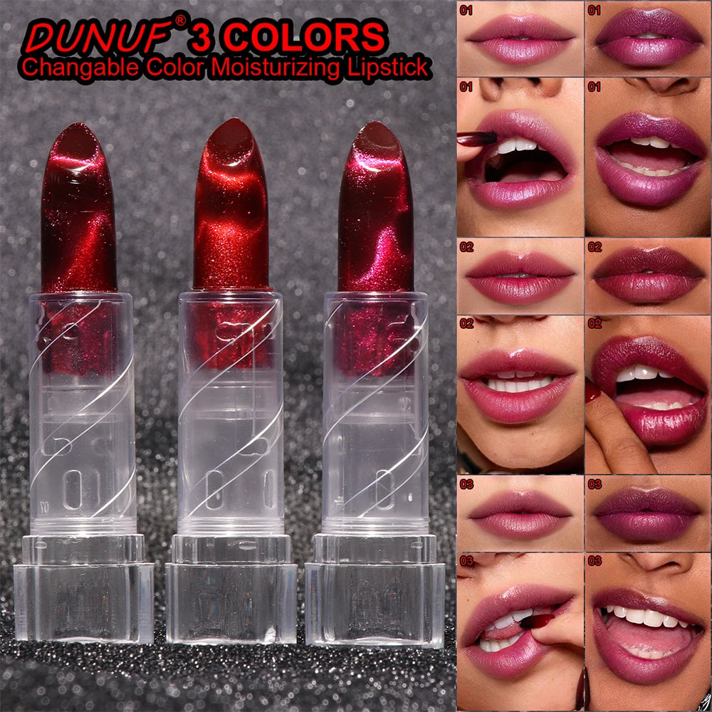 Moisturizing Cat Eye Lipstick Mirror Glitter Metallic Lipstick Diamond Pink Pearl Sparkling Lip Gloss Color Changing Lips Makeup