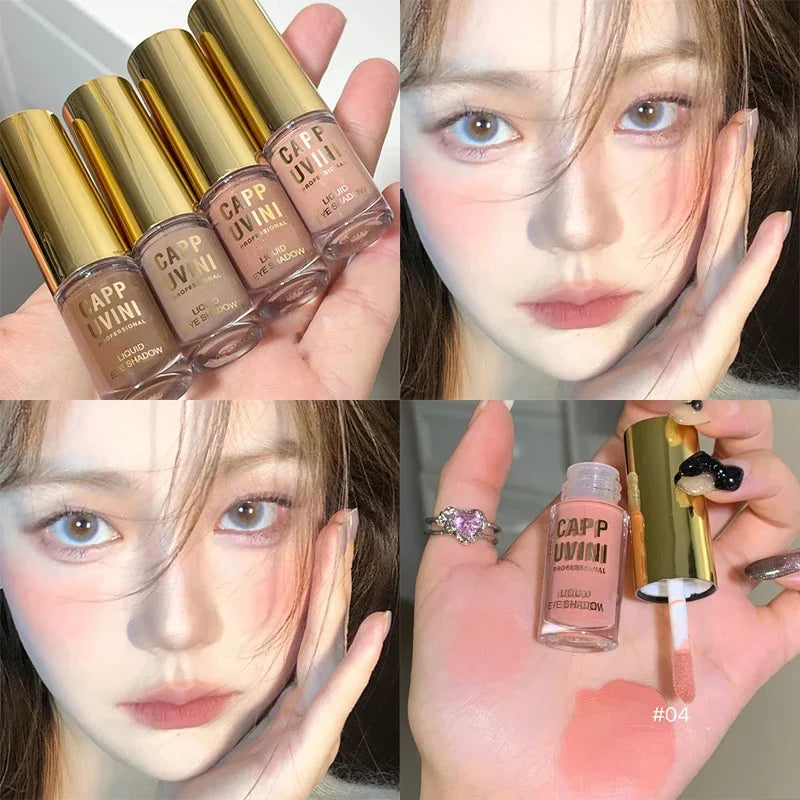 Brown Glitter Liquid Eyeshadow Stick Contour Blush Pigment Fine Shimmer Matte Natural Cheek Milk Coffee Shadow Cream Eye Makeup