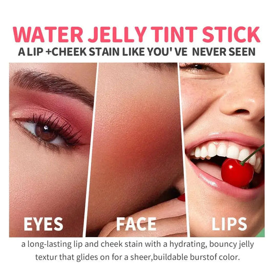 4 Color Jelly Blush Stick Matte Moisturizing Lip Balm 3 in 1 Multi Use Brightening Makeup Gloss