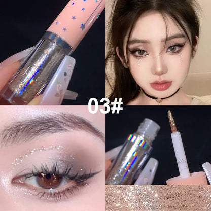 Blue Sequins Liquid Eyeshdaow Glitter Gel Shiny Metallic Eyeliner Pen Diamond Shimmer Waterproof Eye Beauty Party Makeup Tool