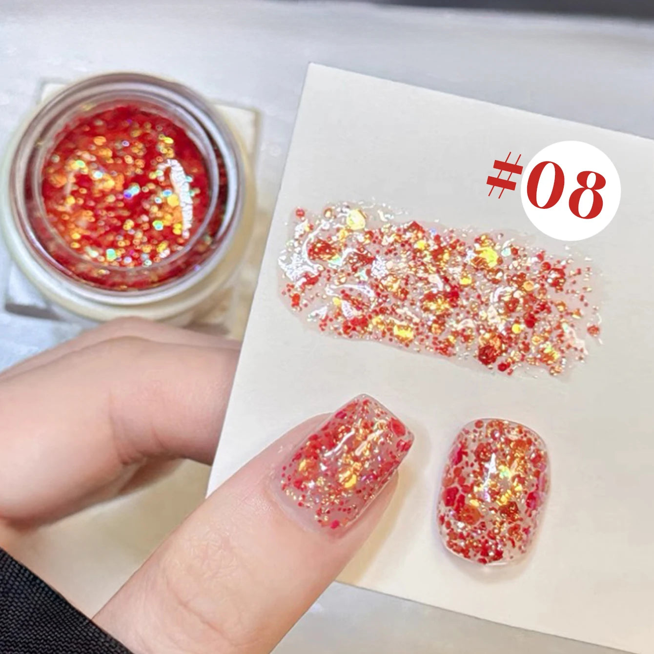 MIANEL 1-12PCS Star-chasing Moon-chasing Gel Nail Polish 2026 Popular Whitening Strobe Sequin Flashing Nail Polish White Nails