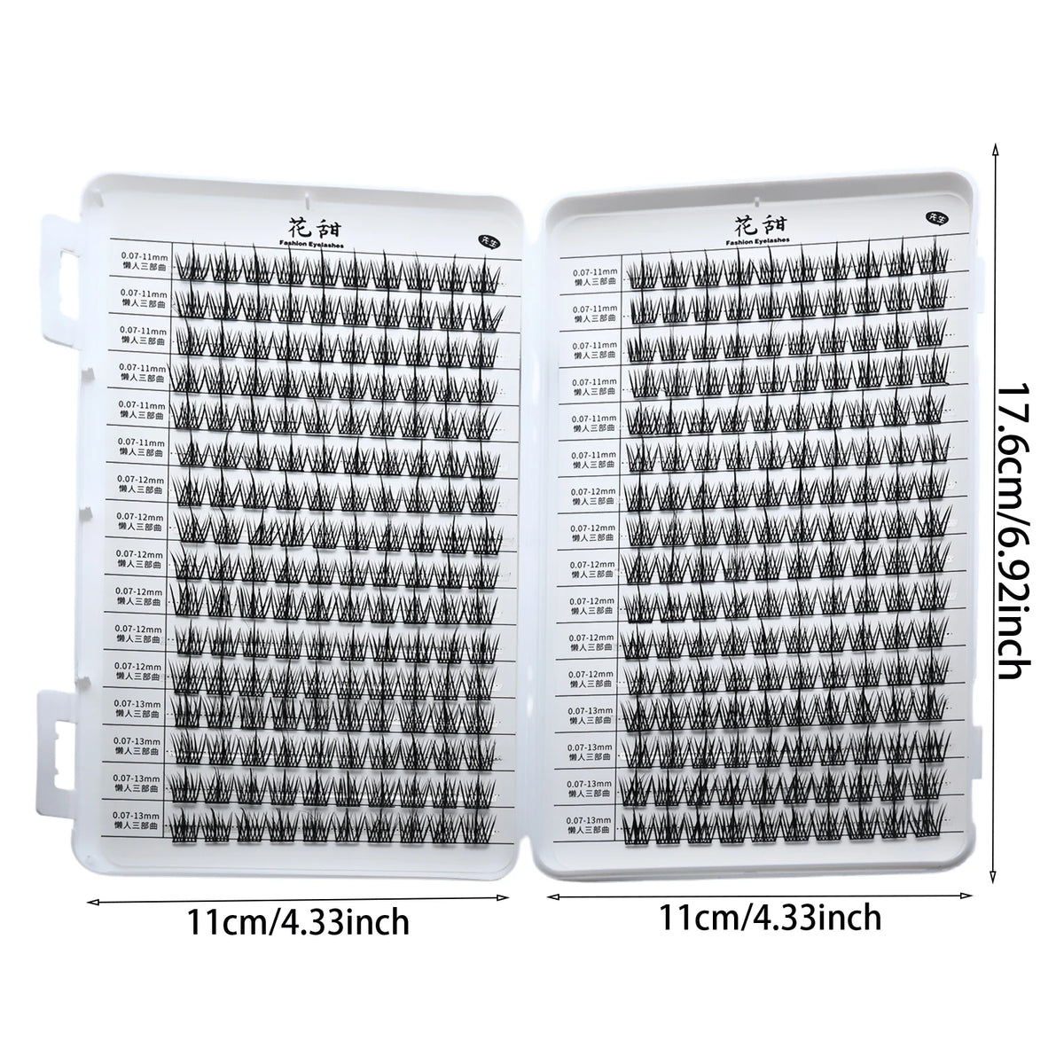 Lazy Trilogy Lash Book Mixed Length 7-13mm Lash Clusters D Curl Individual Cluster Lashes DIY Eyelash Extensions Large Capacity