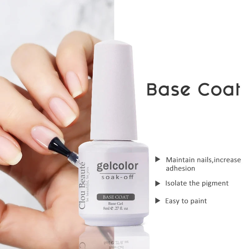 Clou Beaute 8ml Gel Polish Colorful Glitter UV Nail Gel Vernis Semi Permanent Glass Bottle Blue Green White Soak Off Gel Nail