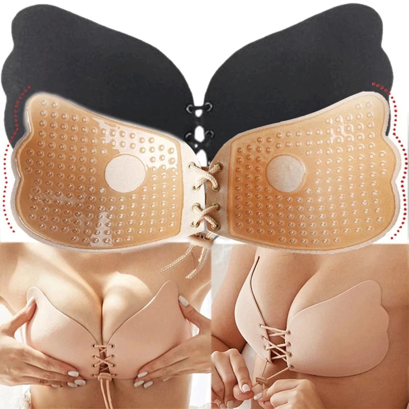 1/2pairs Silicon Adjustable Nipple Bra Tape Invisible Lift Push Up Bra Breathable Adhesive Reusable Breast Pad Bra