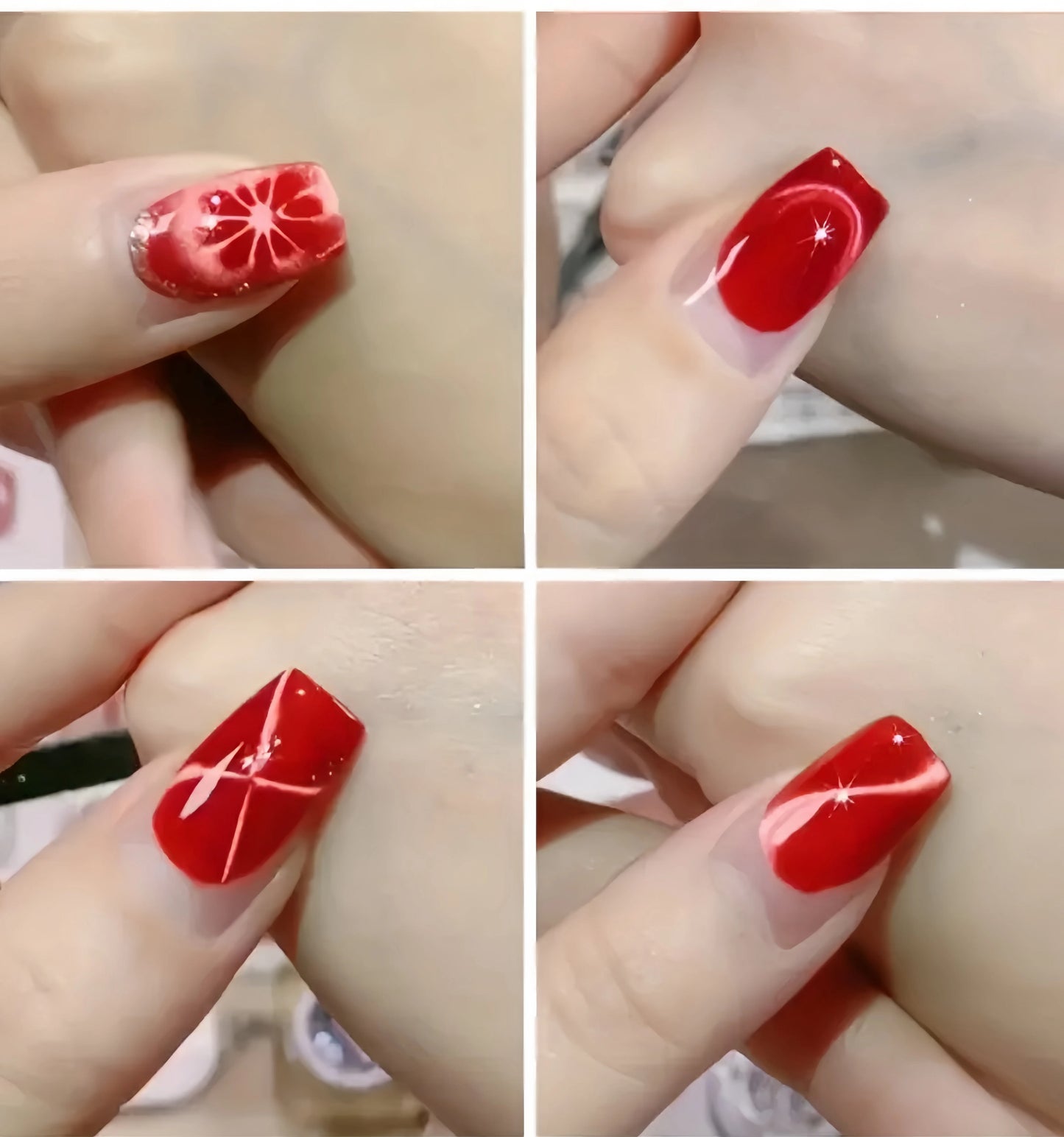 XEIJAYI 10ml Glitter Cat Eye Gel Polish Holographic Red  Magnetic Gel Nail Polish Professional Semi Permanent Varnish