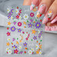 1PC 5D Macaron Flower/Fruit Nail Charms Sticker Embossed Bear/Rabbit/Letter Nails Slider Decals Summer Adhesive Manicure Decor&Y