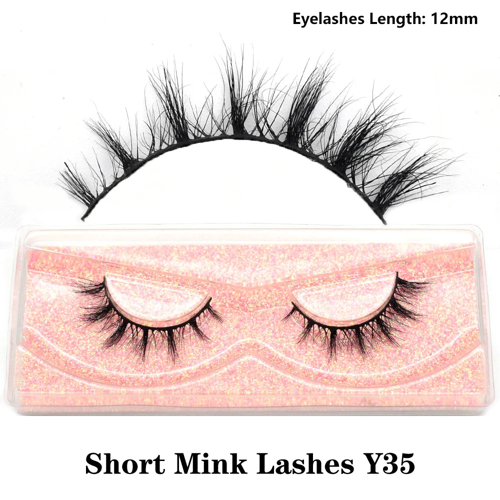 Half Eye Lashes Natural 3D Mink Short False Eyelashes Fluffy Wispy Cross Strip Fake Lashes Soft Half Eyelashes Extension Makeup