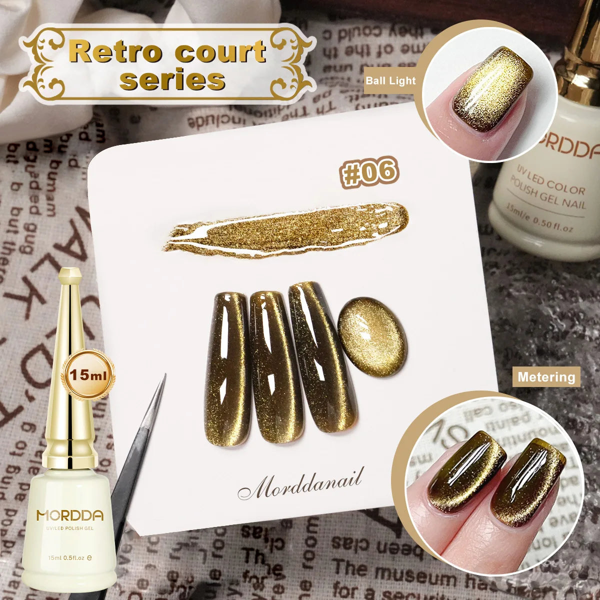 15ML Retro Glitter Cat Magnetic Nail Gel Polish t Cat Eye Holographic Reflective Semi Permanent UV Gel Soak Off Sparkling Nail A