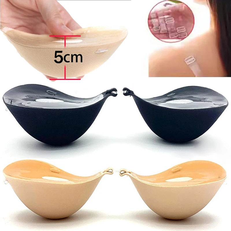 5CM Thickened Chest Sticker Invisible Silicone Bra for Women Silicon Push Up Lift Silicon Bra Waterproof Nipple Tape Stickers
