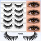 GROINNEYA Manga Eyelashes Natural Spiky Mink Lashes Natural Curl Full Strip Clear Stem Lashes Soft Fake Lashes Extension Makeup