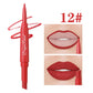 Double Head Matte Lip Liner Pencil 2 in 1 Long Lasting Waterproof Nude Red Lipstick Brighten Outline Makeup Stick