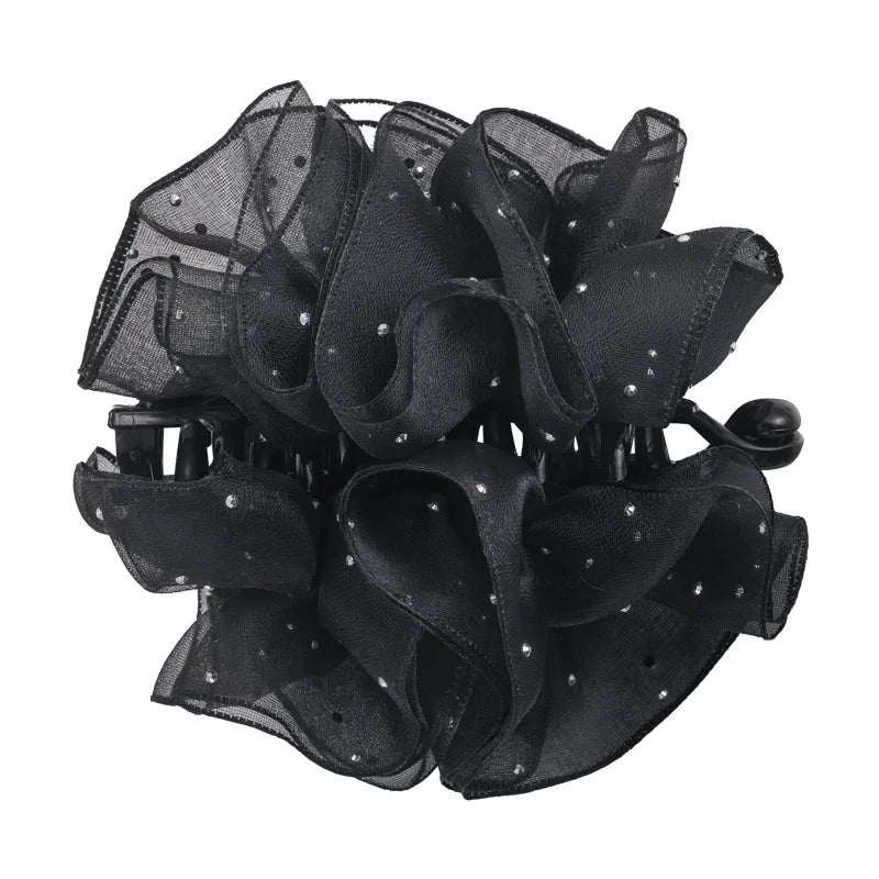 Delicate Sweet Rhinestone Mesh Banana Clip for Women - Versatile Vertical Clip 2026 New Style High Ponytail Hair Clip