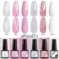 MTSSII 6PCS/Set Sparkly Red Roes Red Gel Nail Polish Shinning Nail Art LED UV Gel Varnish Nail Supplies Manicure Kit for Nails