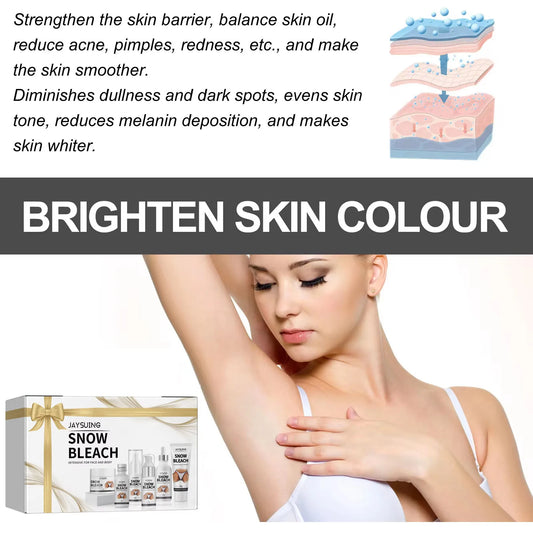 Snow Bleach Cream Private Parts Brighten Fast Bleaching Underarm Knee Dark Sp-ot Remove Mel-anin Body White-ning Serum Cream Set
