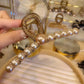 Luxury Gold Crystal Bow Pearl Hair Claw Clip, Elegant Rhinestone Decorated Non-Slip Jaw Clip, Glamour Hair Accessory for Women