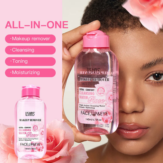 USHAS Makeup Remover Cleaning Water Moisturizing Gentle Soothing Sensitive Facial Makeup Remover Soft Makeup Remover