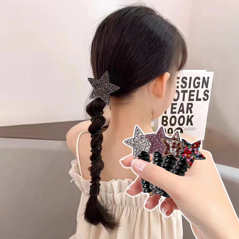 Braided Telephone Wire Hair Bands Spiral Hair Ties Elastic Hair Scrunchies Ponytail Fixed Hair Rope Accessory for Women Girl