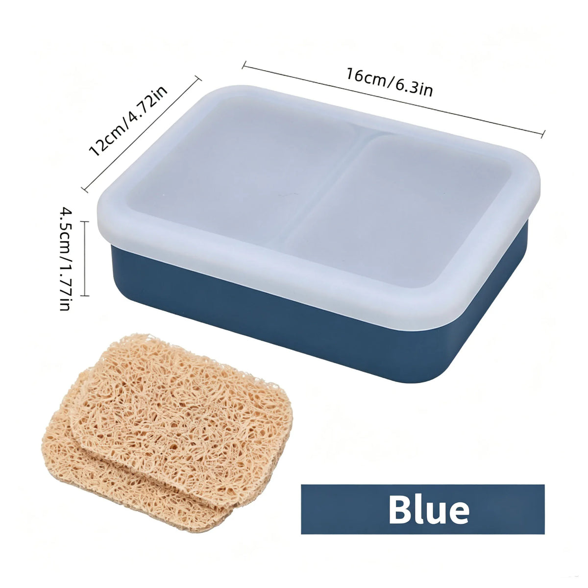Portable Travel Soap Dish with Lid, Dual Compartment Silicone Drain Soap Box, Double Layer Waterproof Soap Holder with Drain Mat