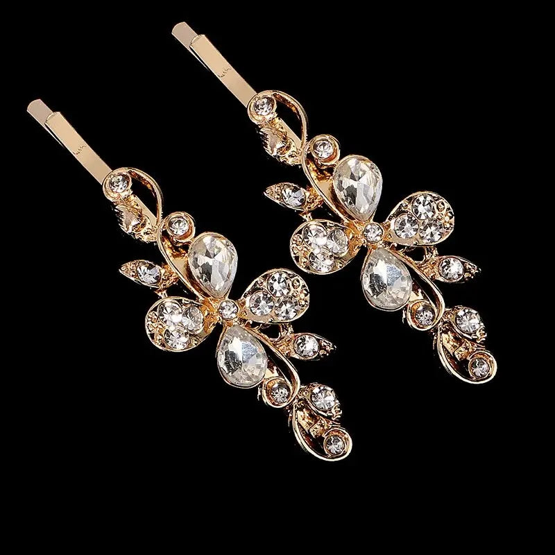Fashion Bridal Barrettes Clear Crystal Women Hair Ornaments Hair Pins Women Hair Clips Bridal Hair Jewelry Accessories