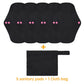 Reusable Pads Set 4 Sizes for Choice Pure Black Reusable Menstrual Pads Super Absorbent Sanitary Napkins.
