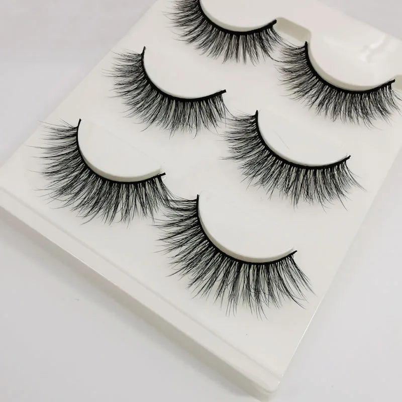 YSDO Eyelashes 3/5 Pairs Natural Long 3D Mink Lashes Fluffy Volume Mink False Eyelashes Cruelty Free Wispy Lashes Makeup Cilios