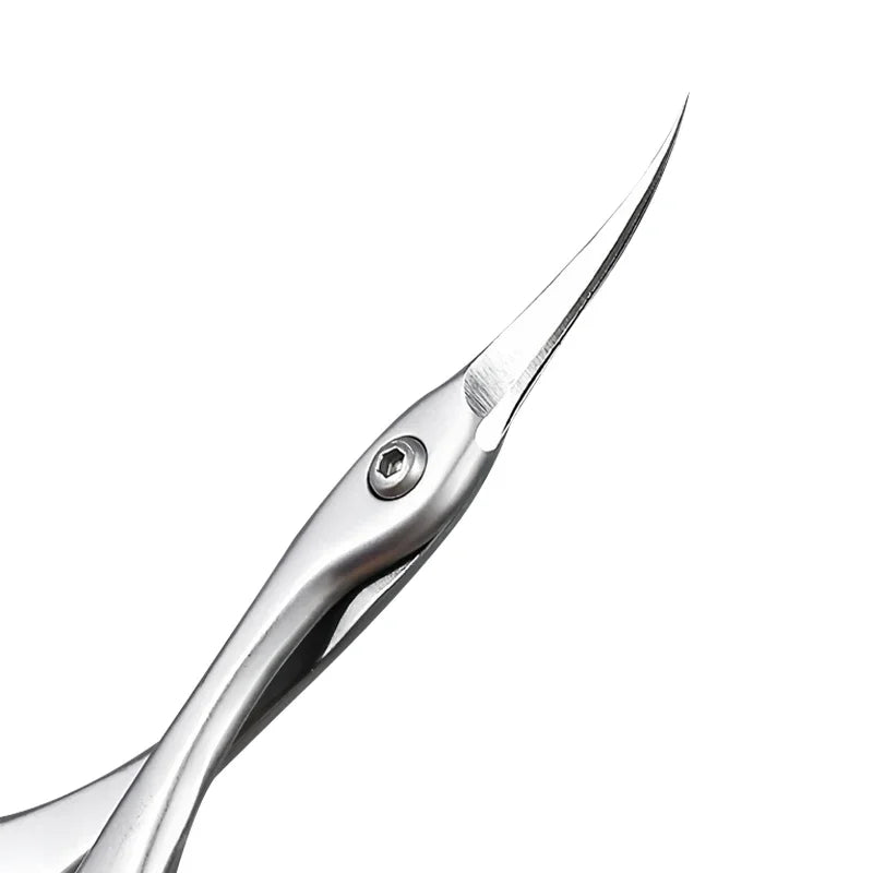 Cuticle Scissors Stainless Steel Curved Blade Scissors Trimming the Fingernails Eyelash Eyebrow Dead Skin Small Nail Scissors